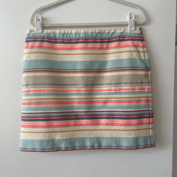 Promod Boutique Francaise Stripe‎ Mini Skirt in Multicolor, Size 12 - Picture 1 of 6